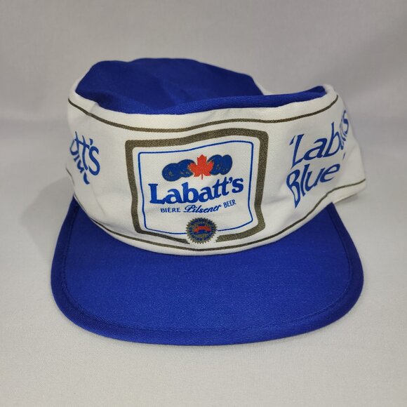 Labatt's Blue Beer Vintage 1980s Painters Hat Solid Back Truckers Cap - Picture 1 of 2